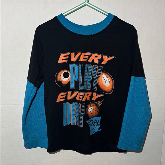 Highland Outfitters Other - Kids Sports Graphic Long Sleeve Shirt - Black and Blue